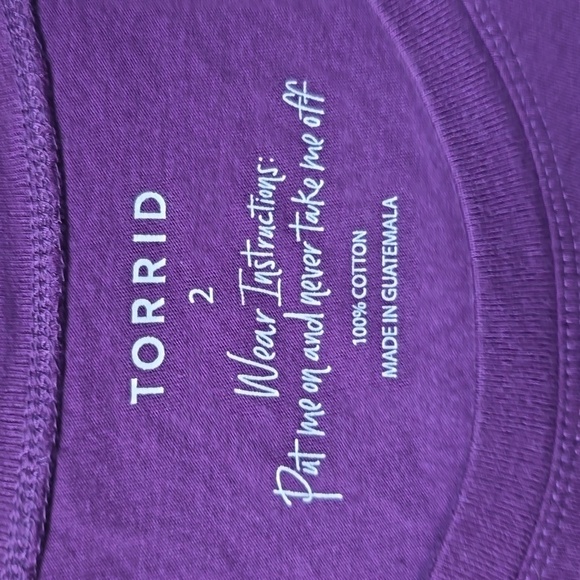 TORRID 2x T-shirt WINE NOT? Purple 18 20 - Picture 2 of 4